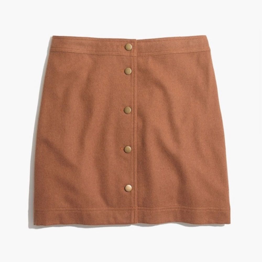 Madewell Button-Front Mini Skirt in Rust